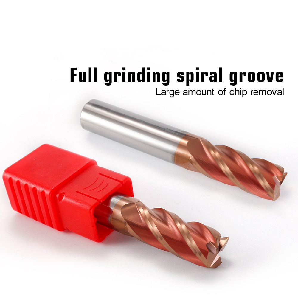 VACK HRC55 Carbide End Mill 4 Flutes Milling Cutter Alloy Coating Tungsten Steel Cutting Tools For CNC Routers