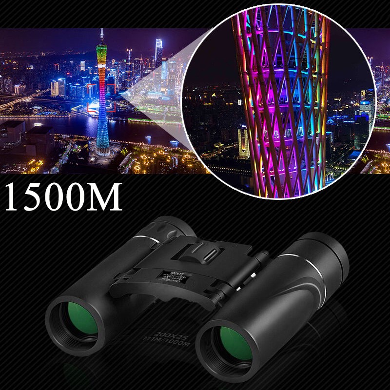 HD 5000m Portable Mini Zoom Binoculars Powerful 300x25 Folding Binoculars Long Distance Low Light Night Vision Professional