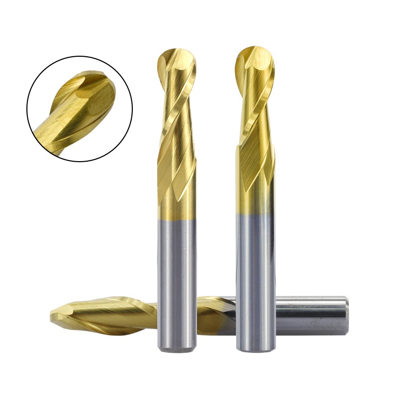 XCAN Ball Nose End Mill 1pc 4/6mm Shank 2 Flute Spiral End Milling Cutter Tungsten Carbide CNC Router Bits Engraving Bits