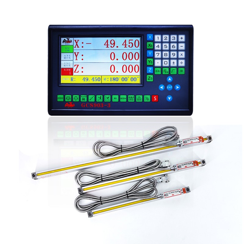 3 محاور LCD DRO مجموعة كاملة قراءات رقمية مع 3 قطع 0-1000 مللي متر الزجاج الخطي مقياس التشفير الاستشعار لآلة طحن مخرطة