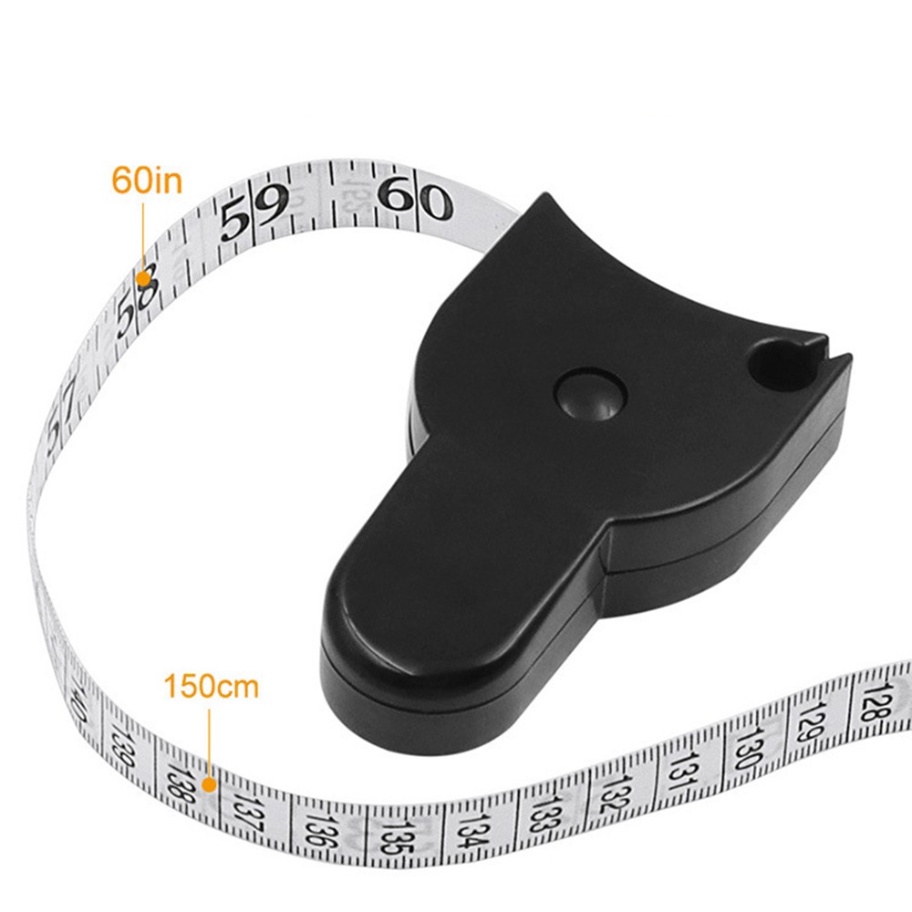 Self-tightening Tape Measure Centimeter Inch For Body Waist Keep Fit Measuring Tools 150cm/60inch Automatic Telescopic Circle Ruler