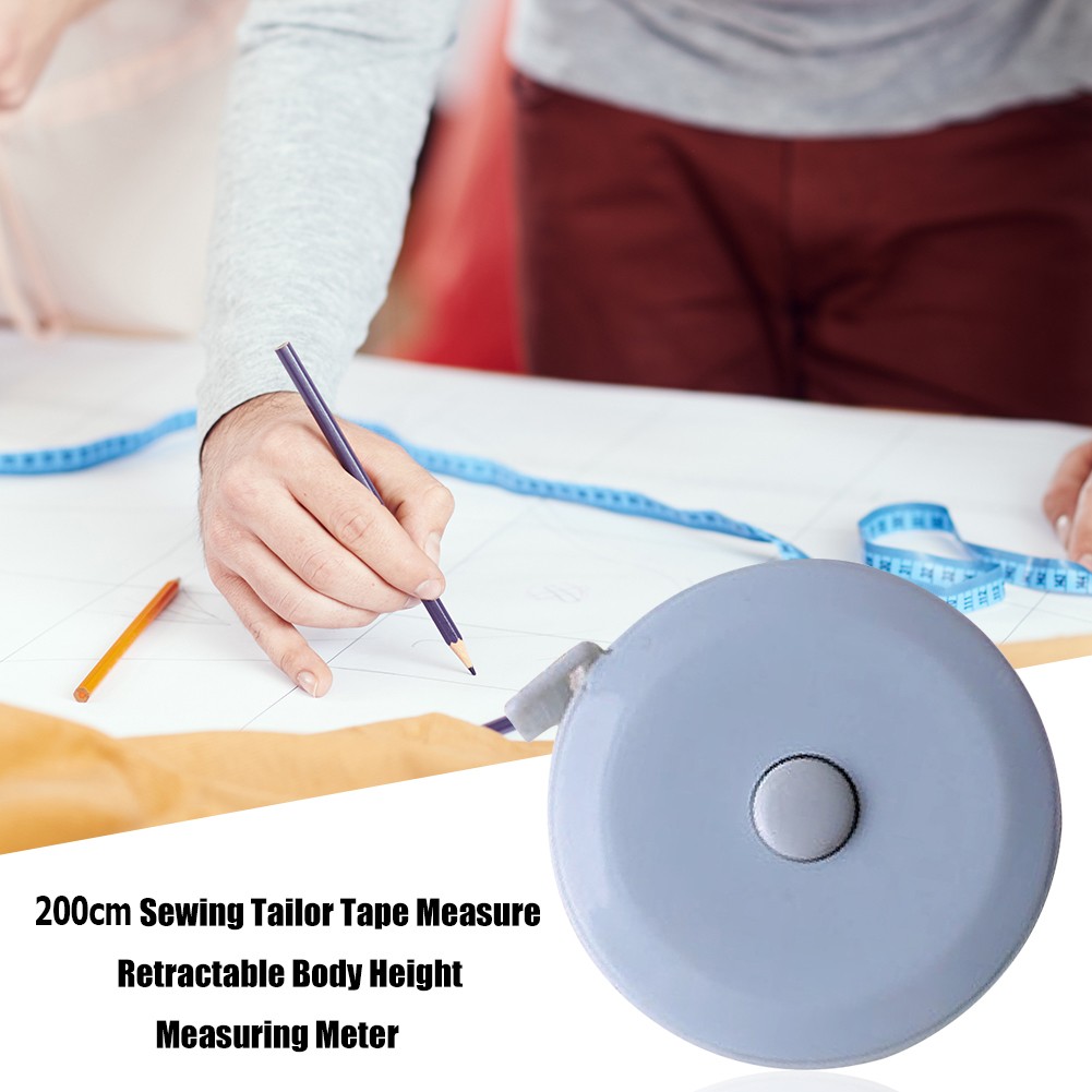 2 Meters Body Measuring Tape Sewing Metric Tape Ruler Automatic Telescopic Metric Rope Measuring Film Accessories