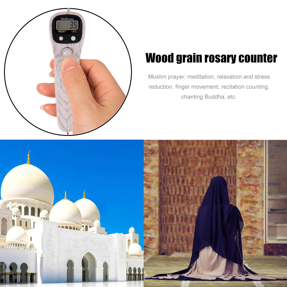 LCD Digital Letter Rosary Beads Record Counter Tassel Finger Game Game Portable Handheld Tassel for Meditation Muslim Prayer