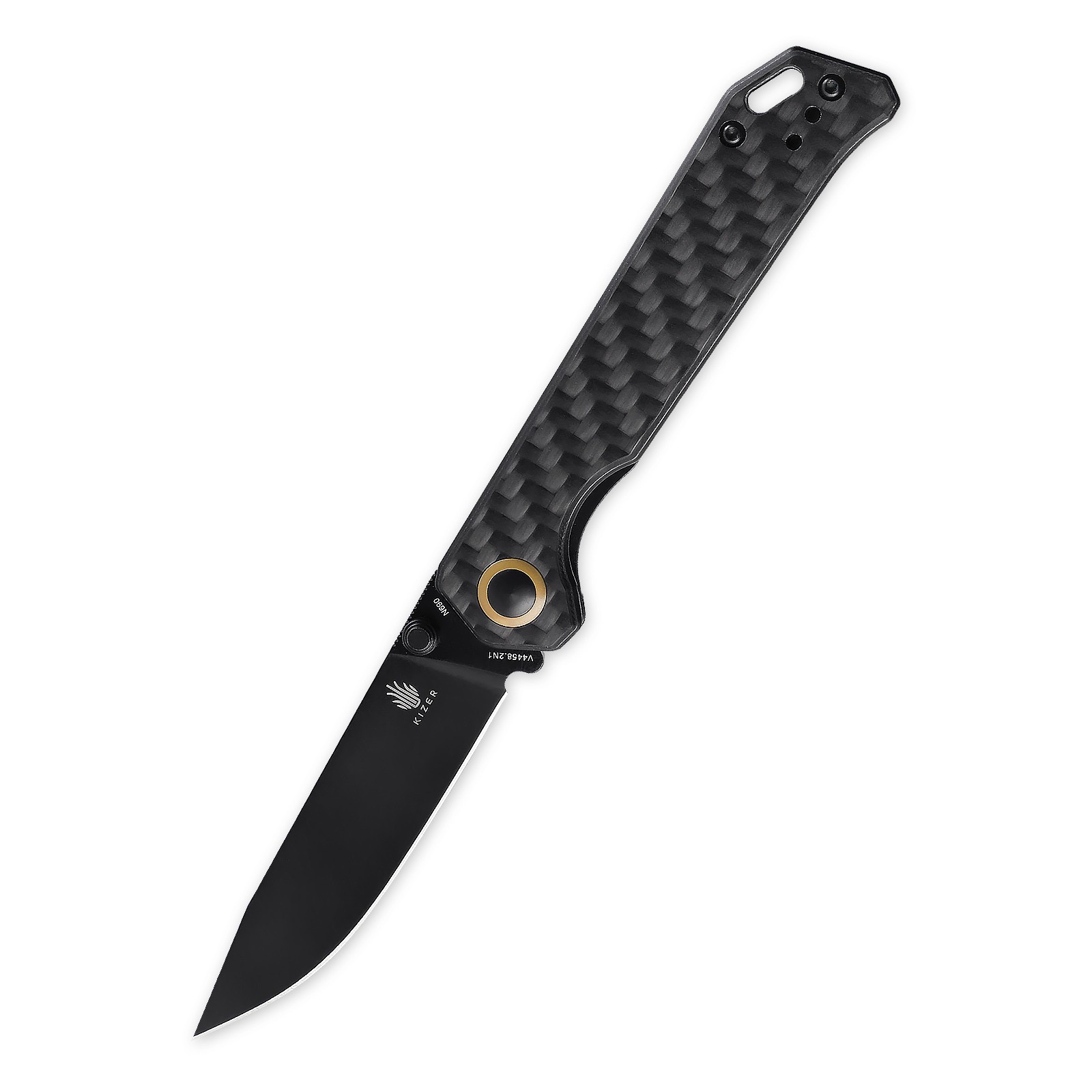 Kizer folding knife Begleiter V4458.2N1 carbon fiber black handle 2021 new N690 steel blade knife outdoor camping tools