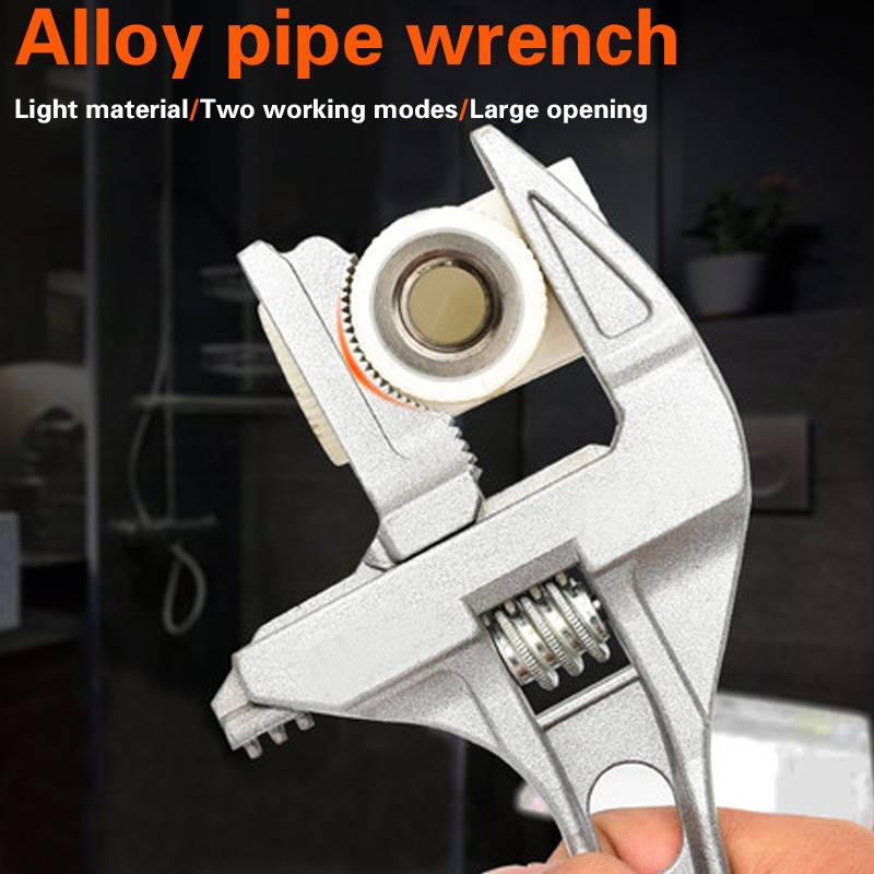 Adjustable Wrench Universal Monkey Wrench Multifunctional Plumbing Hand Tools Nut Sink Wrench Bathroom Pipe Large Open Spanner