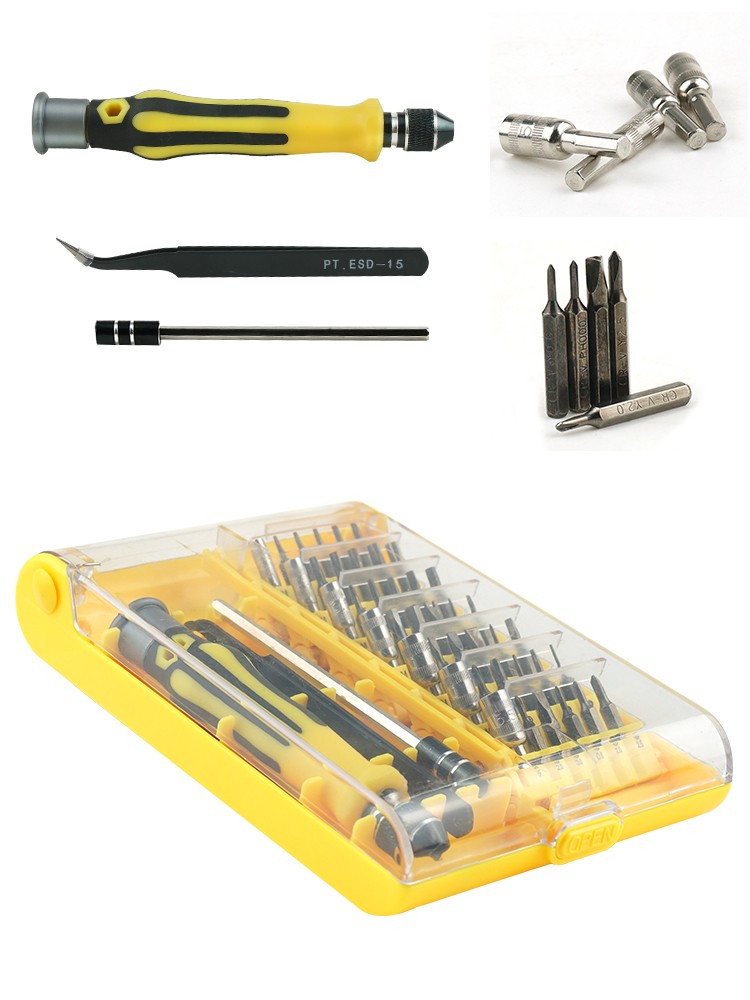 Precision Magnetic Screwdriver Set, 45 in 1, Tools With Tweezers