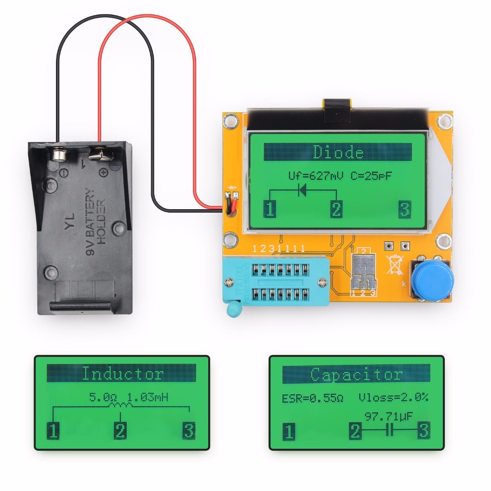 LCR-T4 Digital Transistor Tester Resistor Capacitor Test Diode Inductance Multimeter With Hook Test