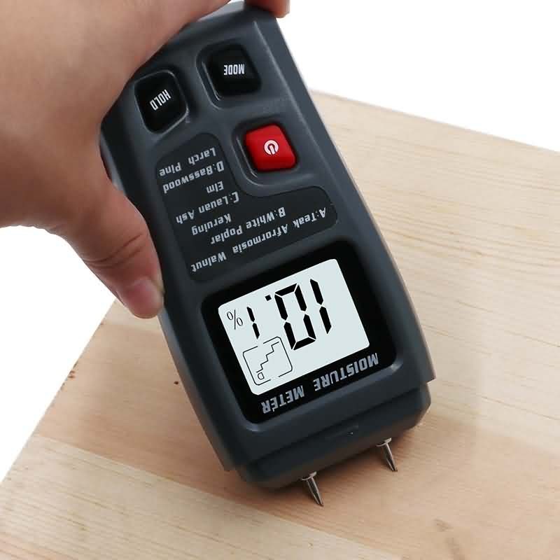 EMT01 Digital Wood Moisture Meter 2 Pins 0-99.9% Wood Moisture Tester Wood Moisture Detector With Large LCD Display