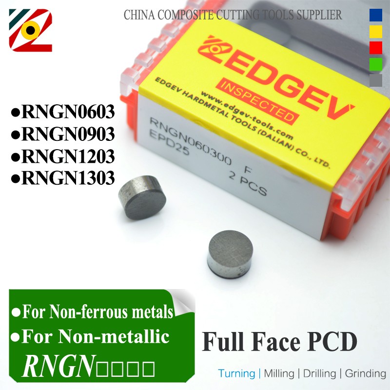 EDGEV Full Face PCD Diamond Inserts RNGN0603 RNGN0903 RNGN0904 RNGN1203 RNGN1204 RNGN RNMN Round Turning Tools