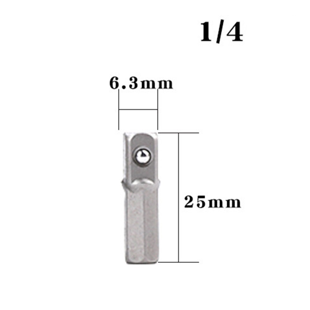 1pc 4pcs Drill Socket Adapter For Battery Power Drill w/ Hex Shank To Square Socket Drill Bits Bar Extension 1/4" Bit Set