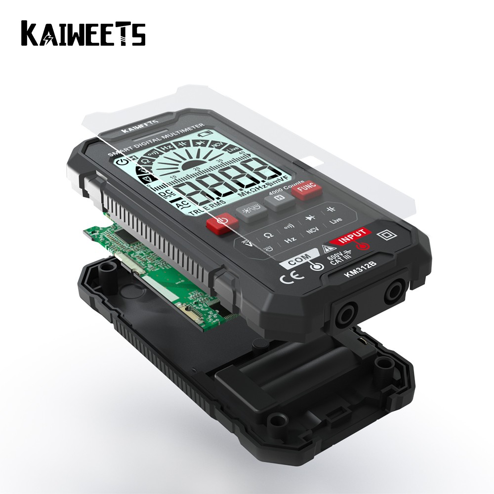 KAIWEETS KM312B Digital Multimeter 600V Capacitance Meter Ohm Hz Multimeter Tester RMS DC DC DMM