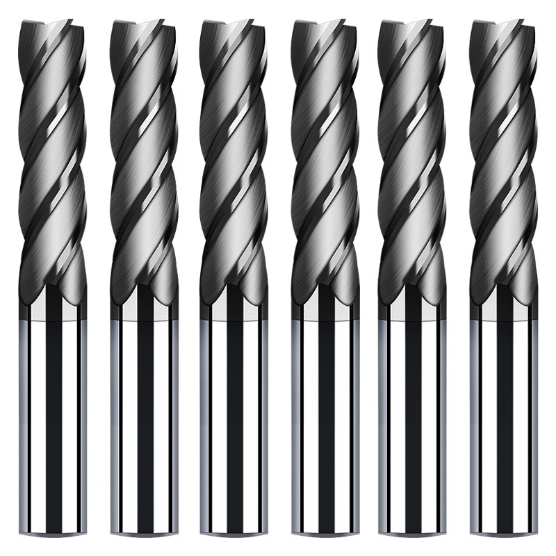 Endmill Cutting HRC50 4 Flute 4mm 5mm 6mm 8mm 12mm Metal Alloy Carbide Milling Tungsten Steel Milling Cutter End Mill Tools