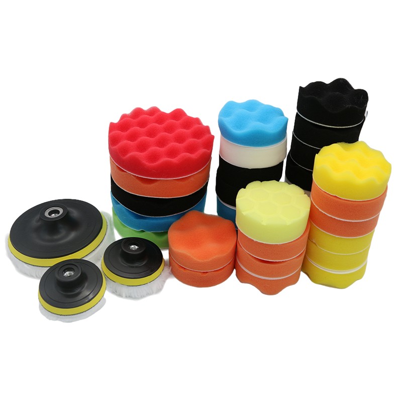 Car Foam Drill Polishing Pad Kit Buffing Sponge Pads Drill Set Power Tool Headlight Wheel Polisher Polimento Pad Polisseurs