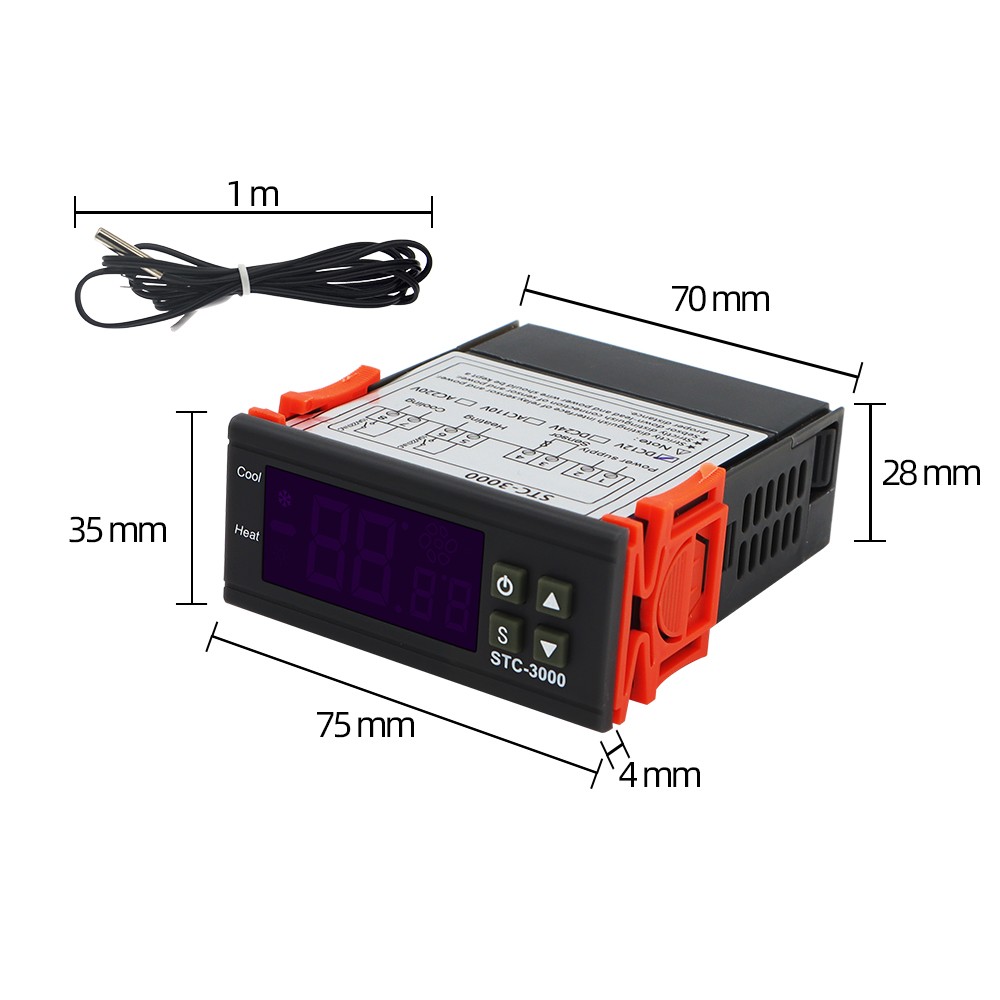 STC-3000 digital temperature controller thermostat thermostat temperature sensor relay heating cooling incubator 40% off