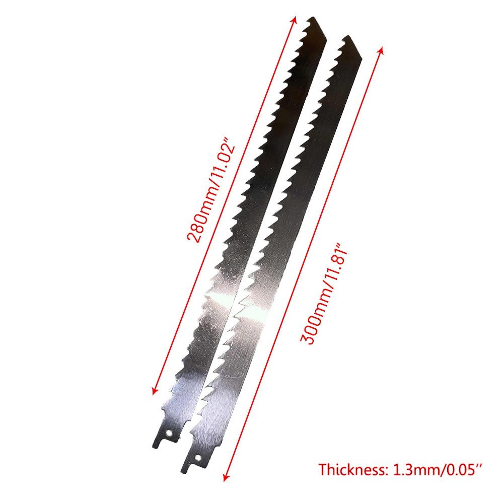 2pcs Stainless Steel Saber Saw Blade Meat Cutting Reciprocating Saw Blade for Cutting Wood/Meat/Frozen Meat Meat Cutter Tool