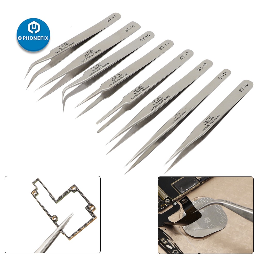 Anti-static tweezers, stainless steel tweezers, eyelash extensions, electronic assembly, telephone logic board, maintenance