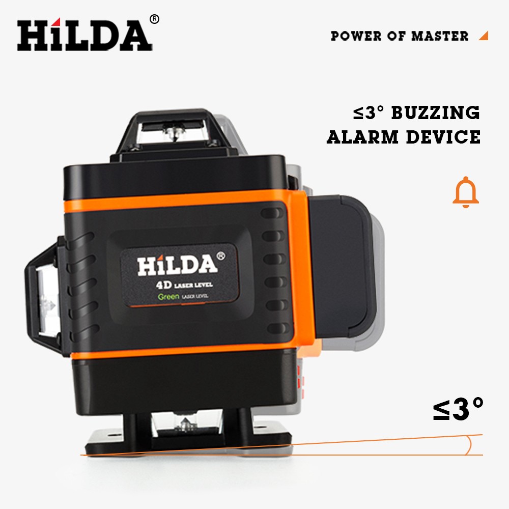 HILDA 12/16 lines 3/4D self-leveling laser level 360 horizontal and vertical cross super powerful green laser level