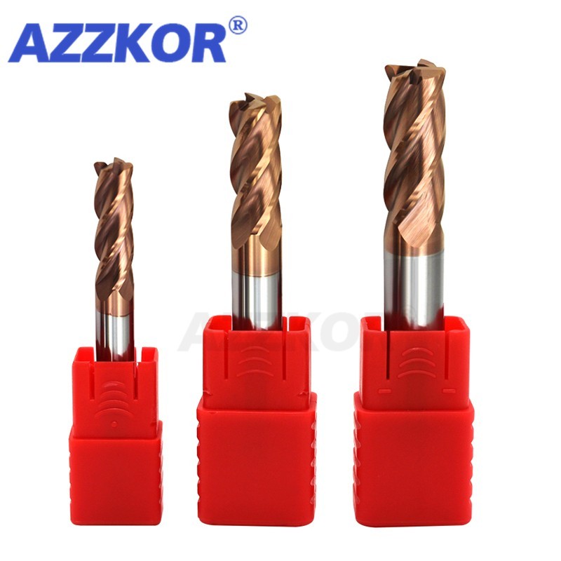 Milling Cutter Alloy Coating Tungsten Steel CNC Tool Maching Hrc55 Endmill azkor Top Milling Cutter Kit Milling Machine Tools