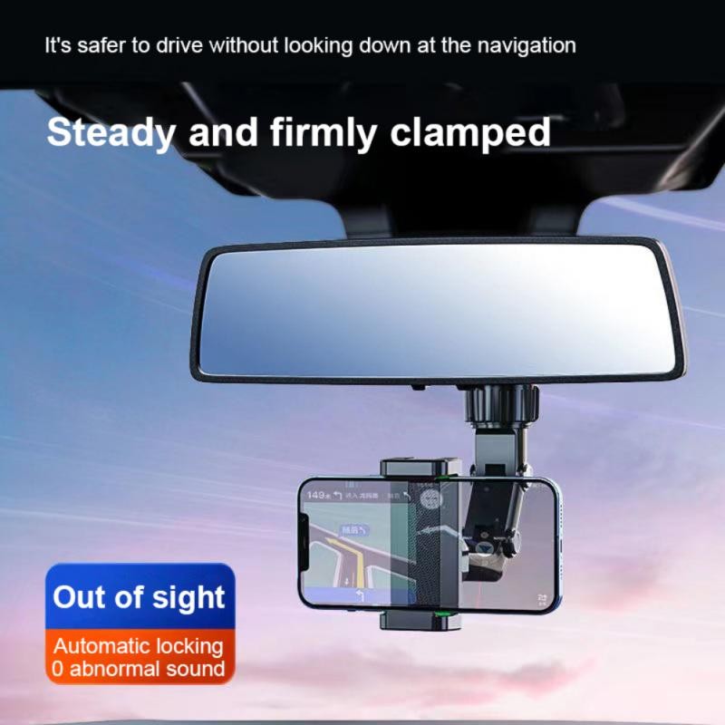 Multifunctional car bracket rearview mirror back seat video shooting kitchen multi-scene use mobile phone holder