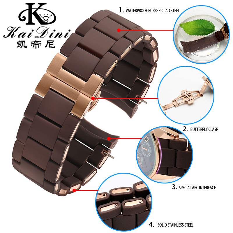 سيليكون المطاط الصلب Watchband في المطاط ل AR5890 AR5889 AR5858 AR5920 AR5868 AR8023 رجل 23 مللي متر امرأة 20 مللي متر حزام (استيك) ساعة سوار