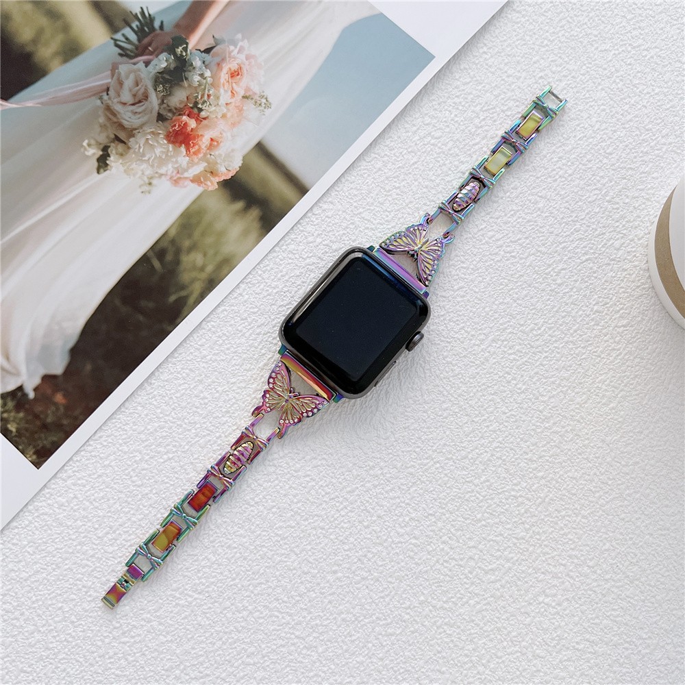 Women Stainless Steel Strap for Apple Watch Band 40mm 41mm 44mm 45mm Slim Metal Link Bracelet Strap iWatch Series se 5 4 6 7 SE