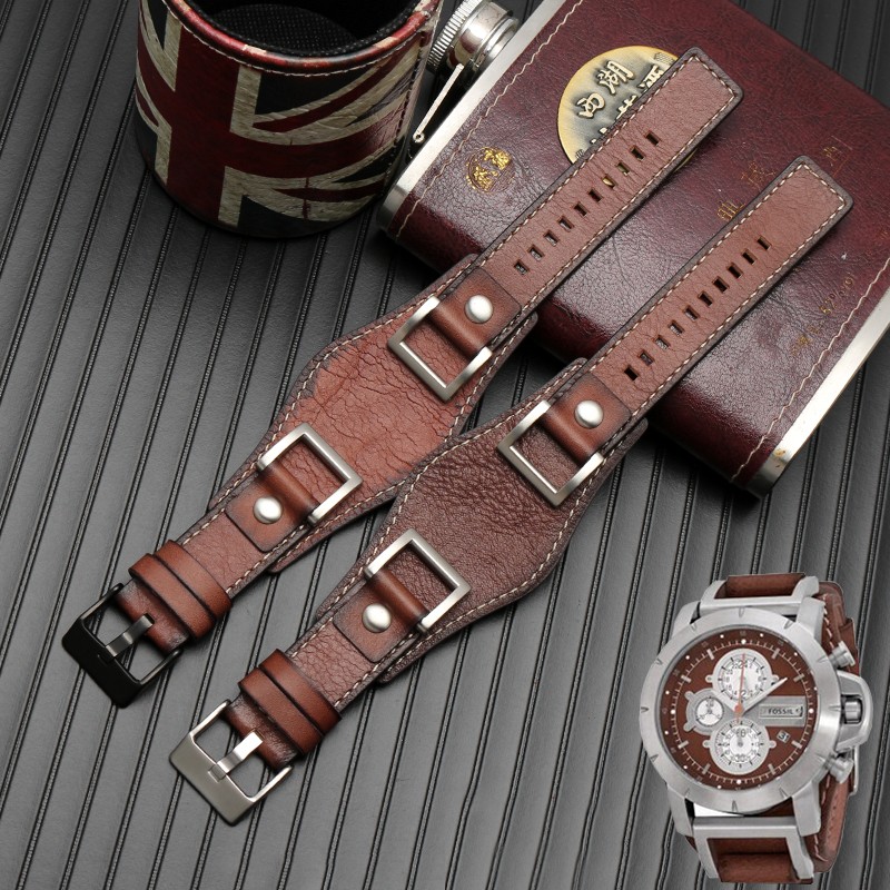 For Fossil JR1157 watchband genuine leather 24mm men watch strap high quality leather bracelet retro style