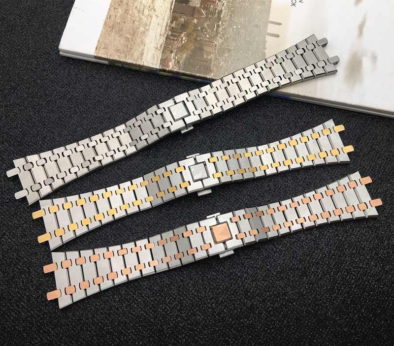 21mm 26mm Silver Black Gold Full Stainless Steel Bracelet for Audemars Piguet Royal Oak Strap Watch Band Accessories for 15400