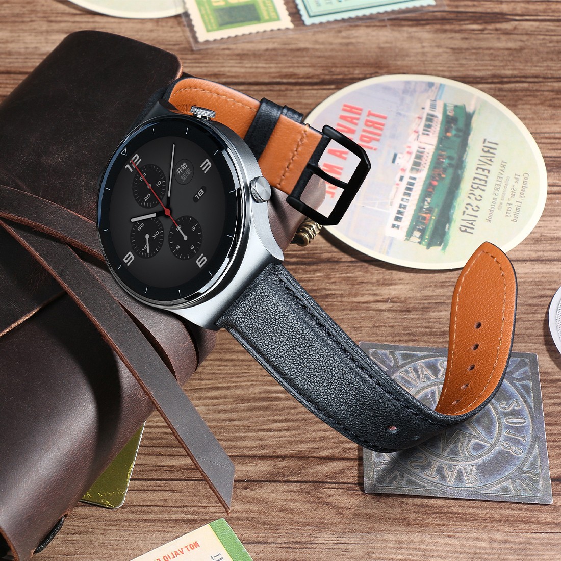 18 19 20mm 21 22mm 23 24 Leather Watch Strap Black Brown Quick Release Watchband Men Women Smart Watch Bracelet Bracelet Wristband