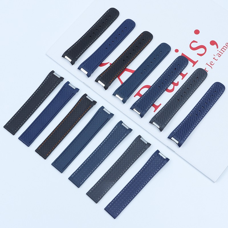 20mm Silicone Watch Rubber Band for Omega Watchband Seamaster 300 AT150 Aqua Terra Ultra Light 8900 Steel Buckle Watchband Bracelets