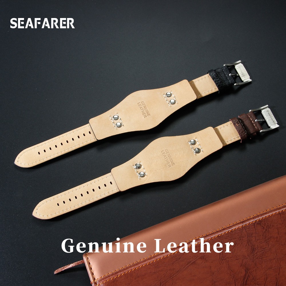 Genuine leather watch strap for Fossil CH2564 CH2565 CH2891CH3051 wristband 22mm black brown tray watchband with rivet pattern