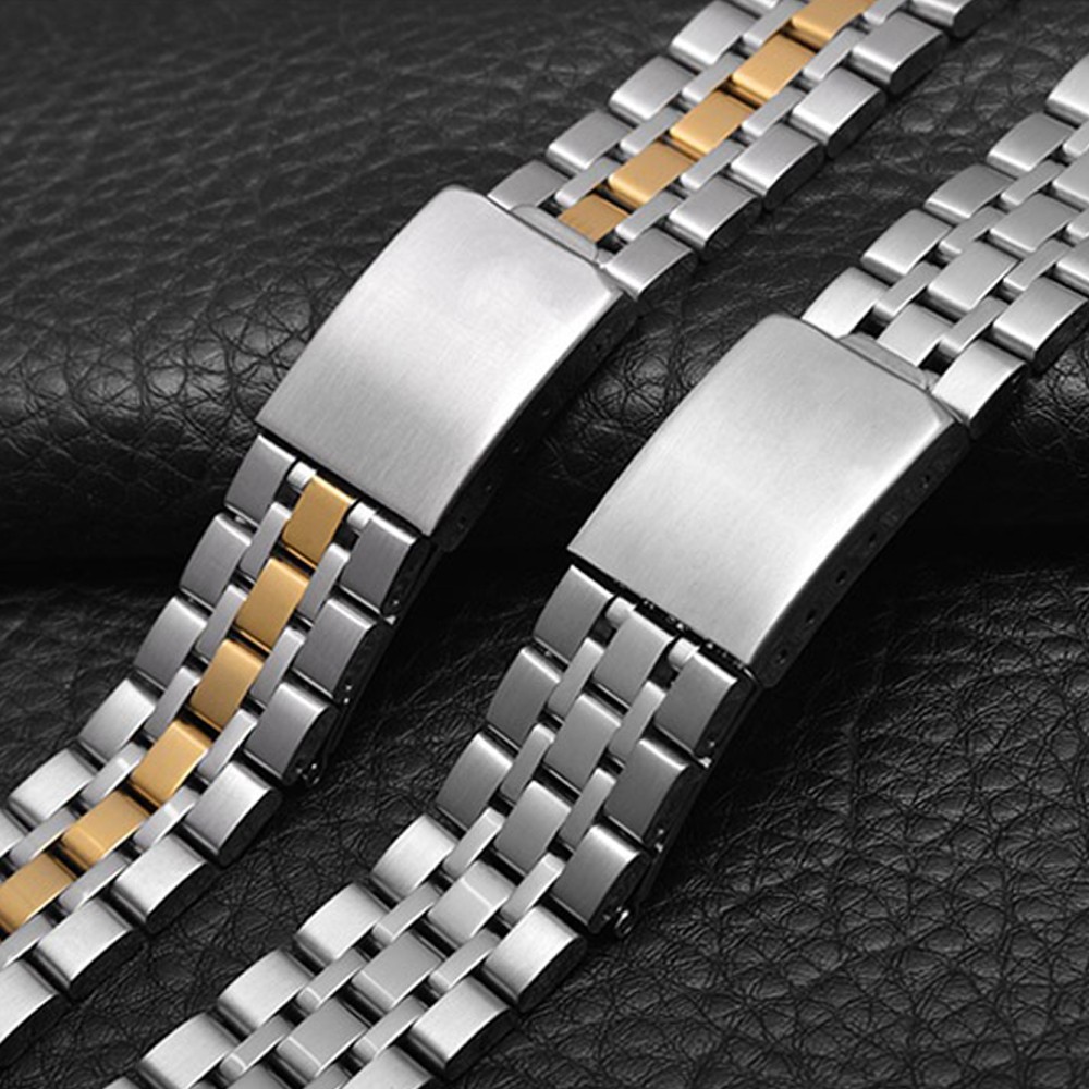 Metal Solid Stainless Steel Strap For Tudor Princes 19mm Folding Buckle Bracelet Replacement Men Women Curved End Watchband