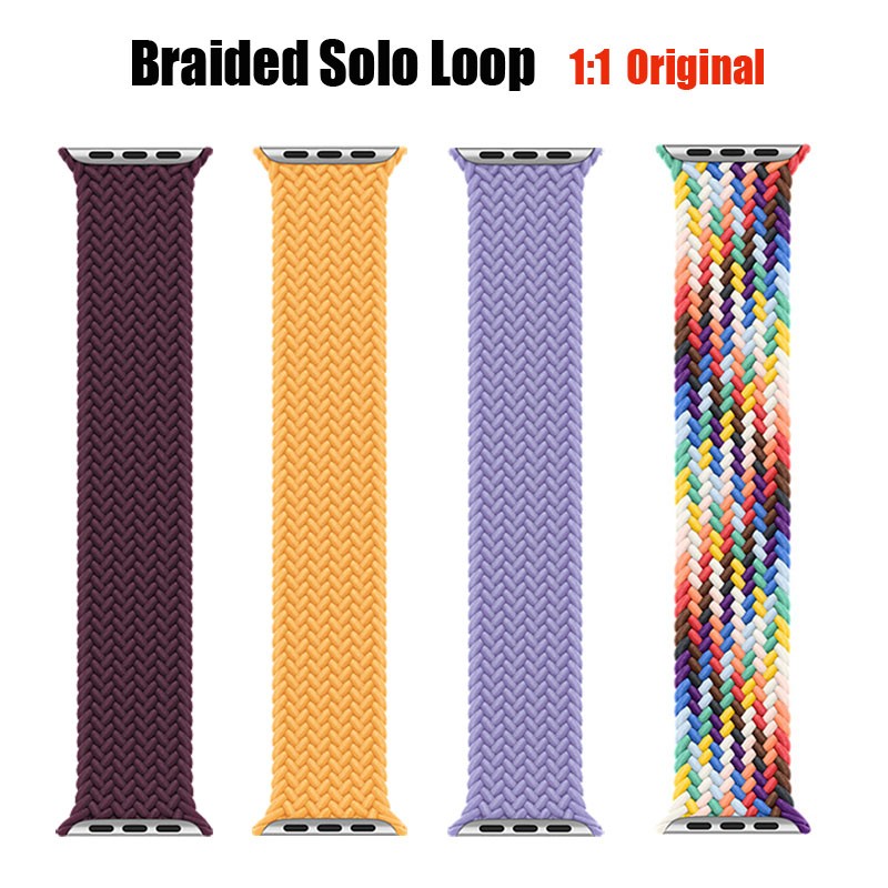 Strap for Apple Watch Band 45mm 41mm 44mm 40mm 42mm 38mm 1:1 Formal Nylon Braided Solo Loop Bracelet iWatch Series 3 4 5 SE 6 7