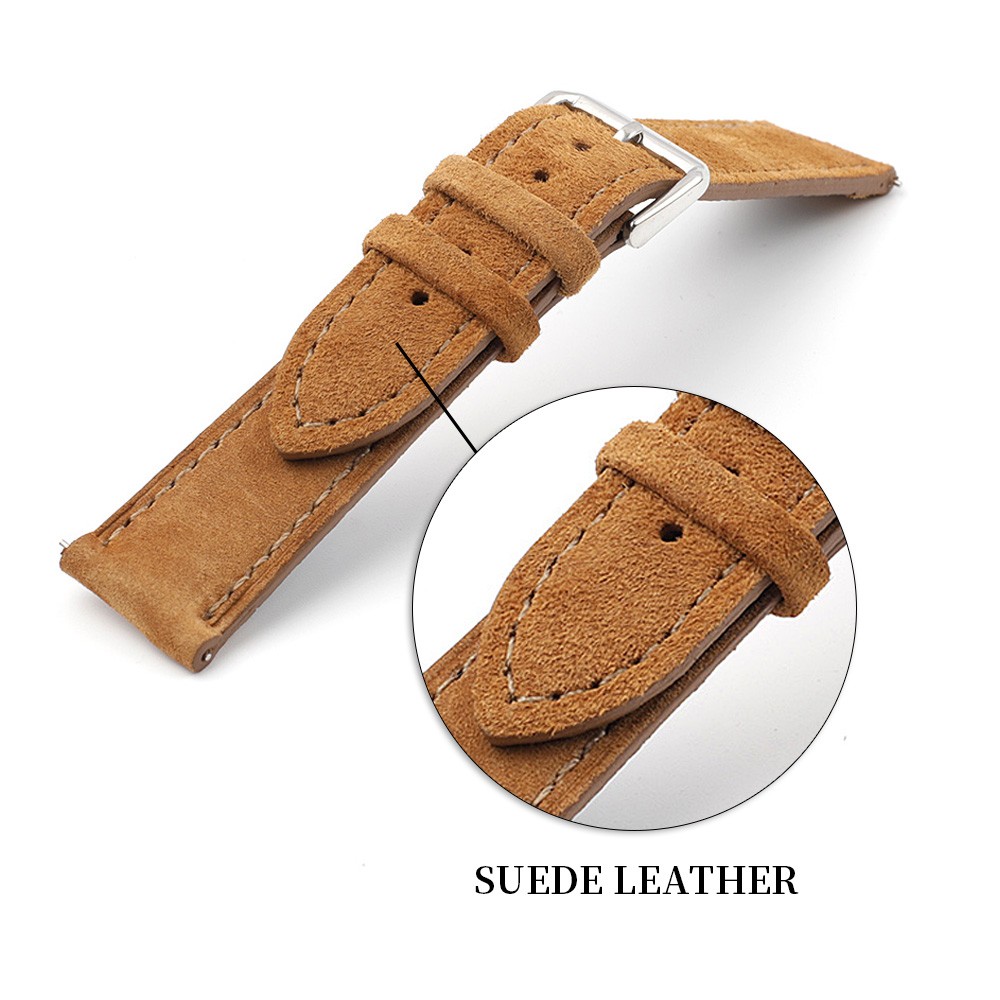 Soft Suede Leather Watch Band 18mm 19mm 20mm 22mm 24mm Blue Watch Straps Stainless Steel Buckle Watch Accessories