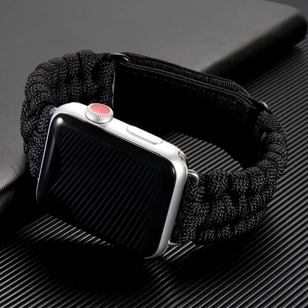 Survival Rope Strap for Apple Watch Band 44mm 40mm 45mm/41mm 42mm 38mm Outdoor Leather Clasp Strap Bracelet iWatch 3 4 5 se 6 7