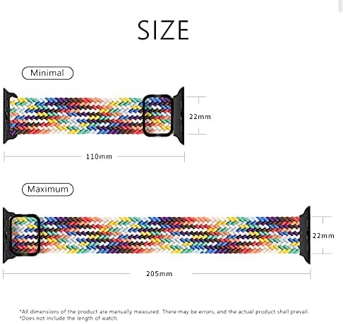 Braided Solo Loop Ring for Apple Watch 44mm 40mm 42mm 38mm Elastic Nylon Fabric Bracelet for iWatch 3 4 5 SE 6 Adjustable Buckle