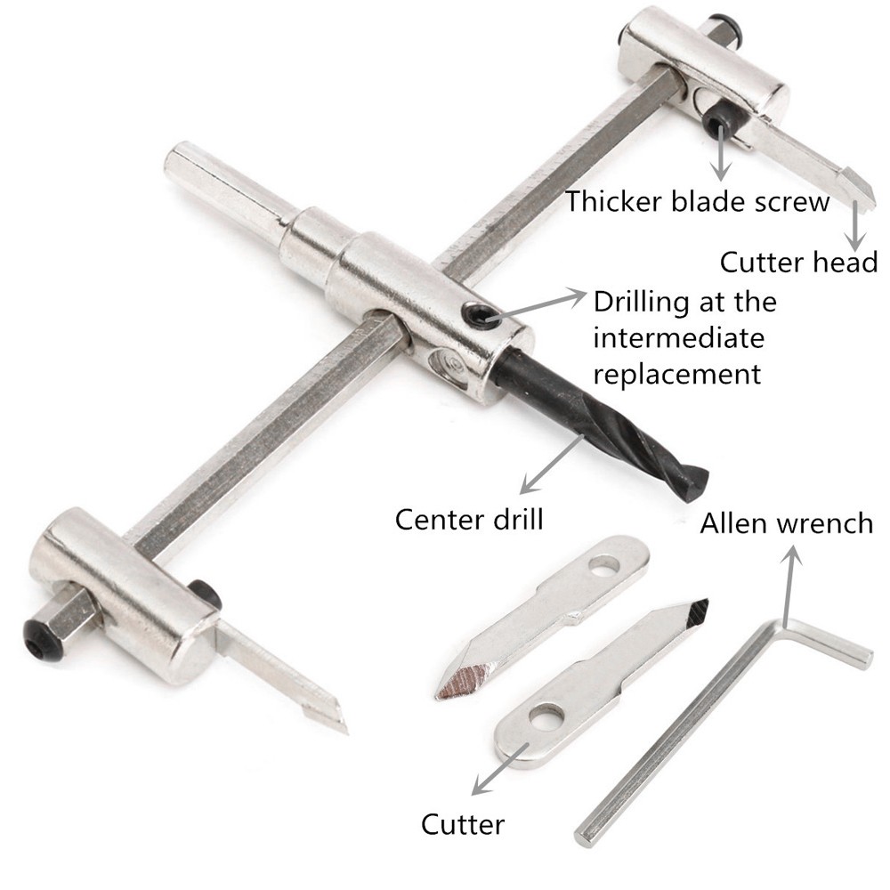 Adjustable Circle Hole Cutter Wood Drill Bit Saw Round Cutting Blade Aircraft Type Tool DIY Hole Opener 30mm-200mm 30mm-300mm