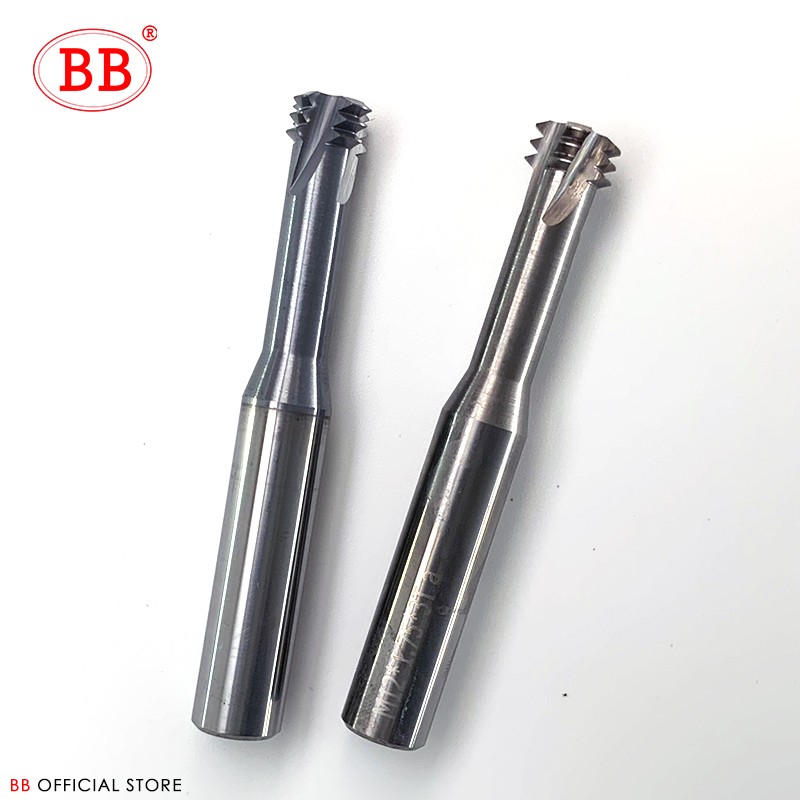 BB Thread Mill Coated Solid Carbide 3 Teeth Mini ISO UNC UNF Pitch CNC Internal Machining Cutter Tool M3 M4 M5 M6 M8 Tap