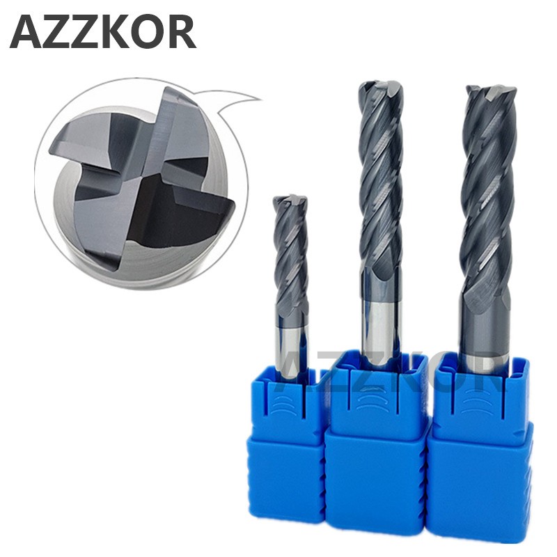 Lengthen Hrc50 Corner Roughing Alloy Coating Tungsten Steel Tools 100L Cnc Maching Top Milling Cutter Kit Milling 4F Endmil