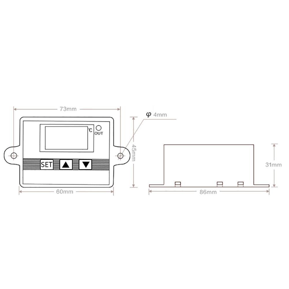 Easily Carry Temperature Controller 10A Thermostat Control W3002 Digital Switch With Probe Sensor Lightweight Instrumentation