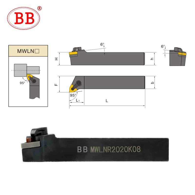 BB MWLNR 2020k08 1616h08 External Turning Tool Holder MWMNN MWWNR WWLNR DWLNR Lathe Bar 16mm 20mm WNMG Carbide Insert