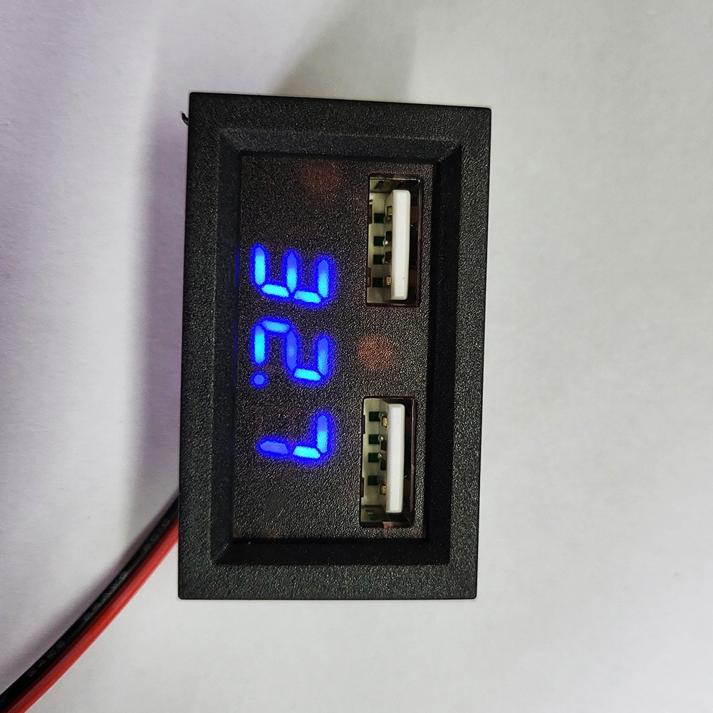 LED Display Amp Dual Volt Meter Voltage Measurement Monitor Dual USB Phone Charger Adapter Voltmeter Replacement