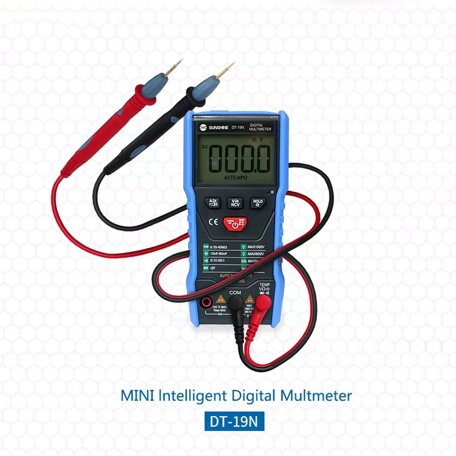 Sunshine DT-19N High Accuracy Mini Digital Multimeter Intelligent Multimeter for Mobile Phone AC DC Ammeter Tool Voltmeter