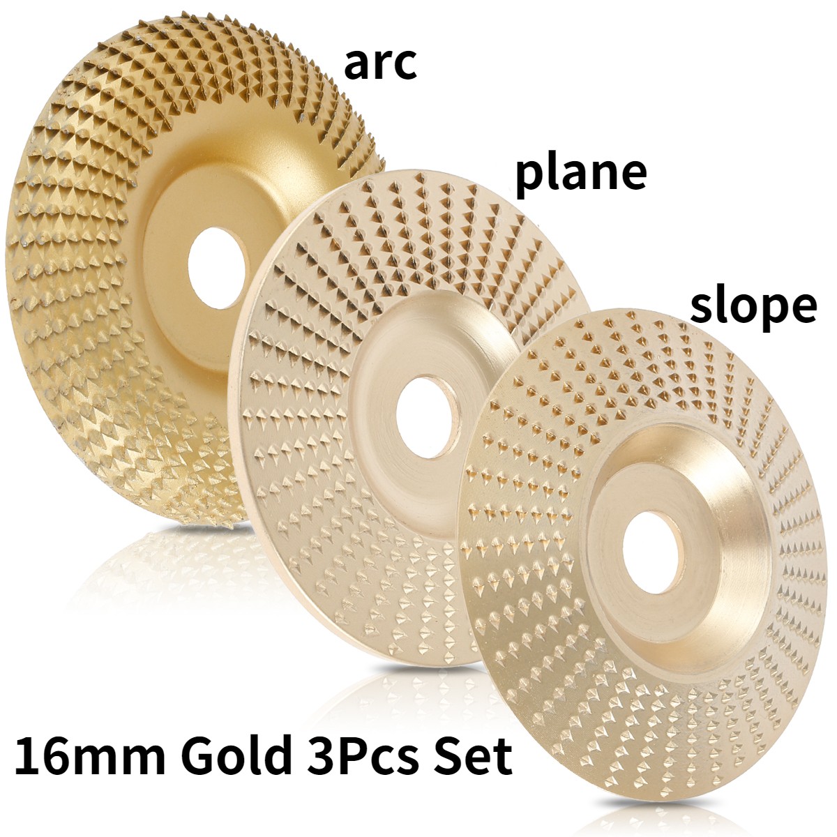 3pcs set 85/100mm wood grinding polishing wheel gold rotary disc sanding wood carving tools disc scraping tools for angle grinder