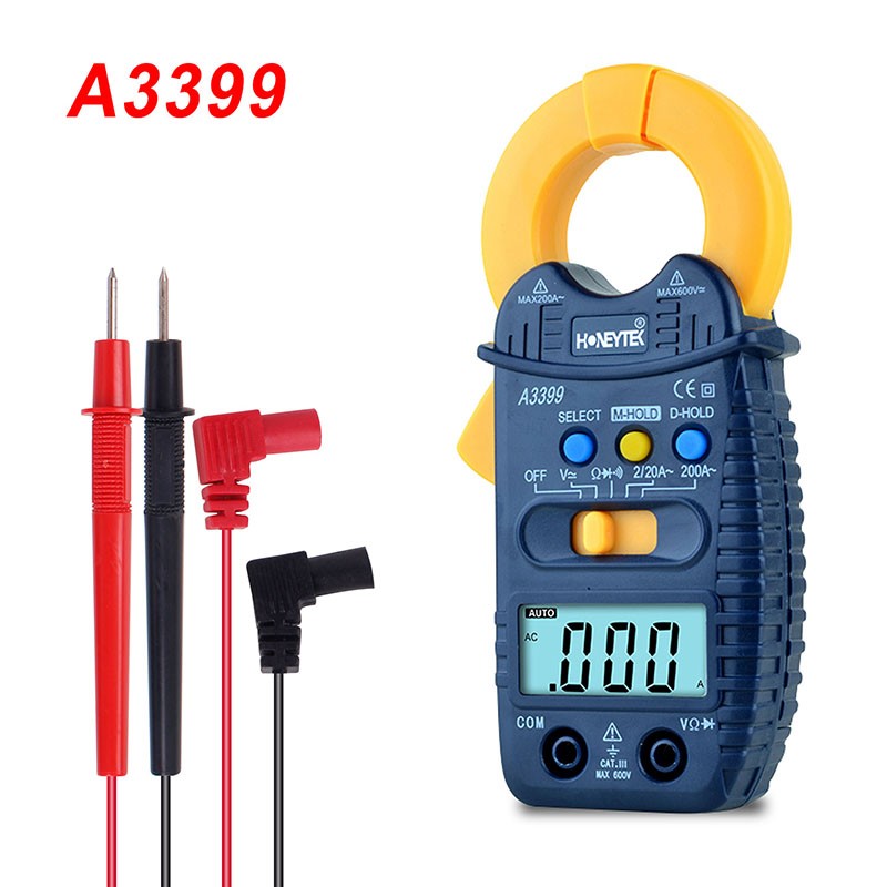 A3399 Digital Clamp Multimeter Smart Meter Tester AC/DC Voltage Resistance Capacitance Frequency Tester Detector