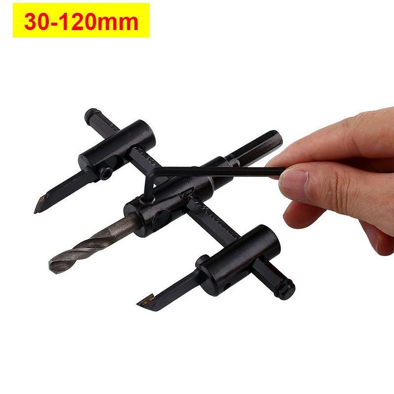 Toro 30mm-120/200/300mm Alloy Steel Adjustable Circle Hole Cutter Tools Set with Wood Plastic Hole Saw Drill Bit for Woodwork