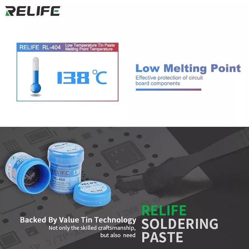 RL-404 138°C Low Temperature Low Temperature Lead Free Soldering Paste For High-end Motherboard Repair