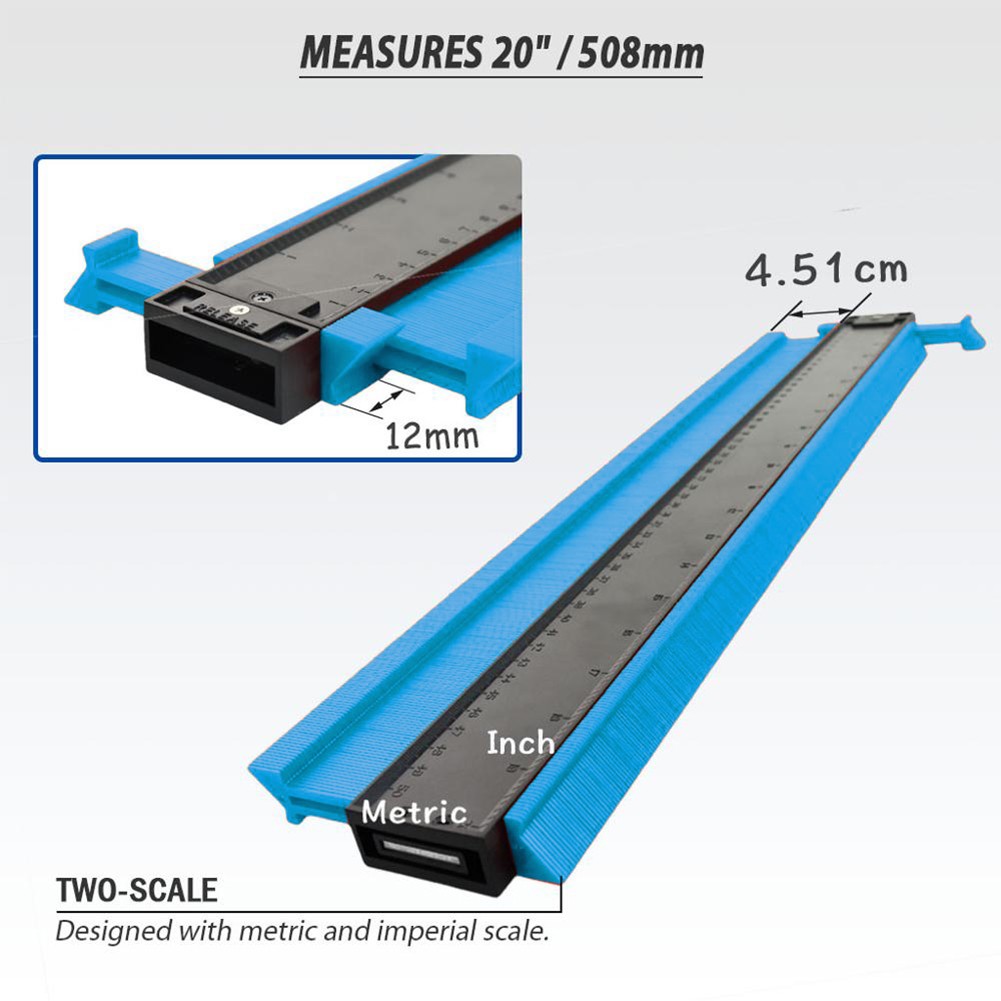 Multifunctional Contour Profile Gauge Duplicator Shape Measuring Copy Extractor Floor Tile Carpet Laying Features Measuring Arc Ruler