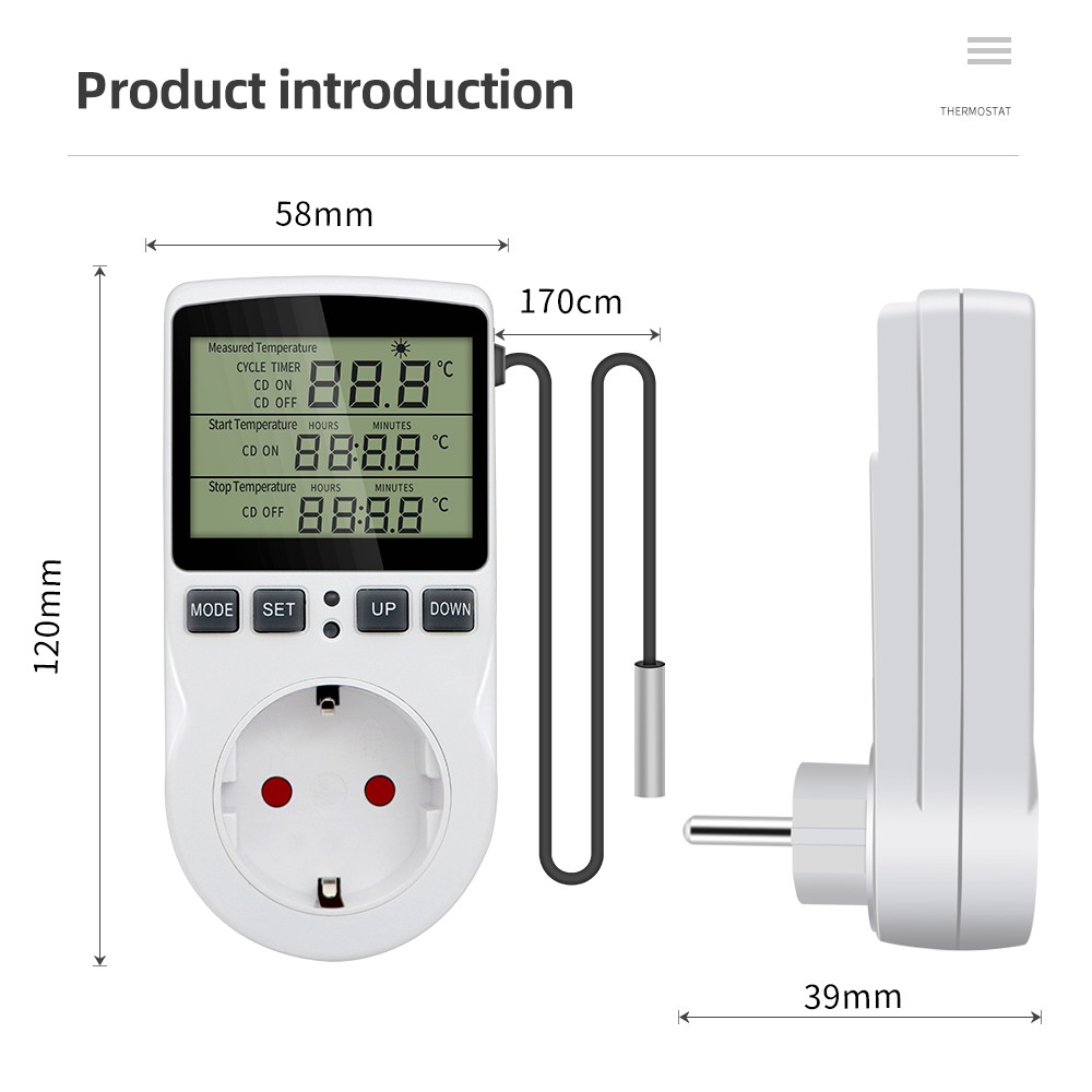 Timer Socket Thermostat Digital Temperature Controller Socket Outlet With Timer Switch Sensor Probe Heating Cooling 40% Off