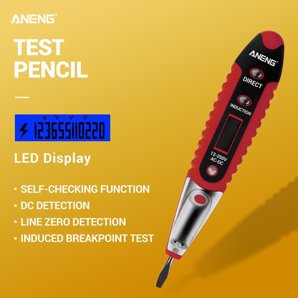 ANENG AC DC 12-250V Tester Digital Tester Pencil Non-contact saft Electric Test Pen LCD Display Screwdriver Voltage Indicator