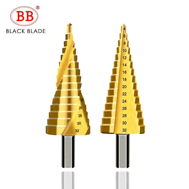 BB Step Drill Bit HSS 4-12 4-20 4-32mm Titanium Coated Cobalt Cone Spiral And Straight Flute For Steel Wood Metal Hole